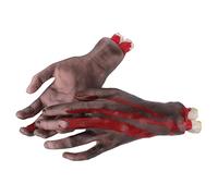 Halearo Lot de 2 Fausses Mains Coupées Réalistes, Accessoires d'halloween Sanglants avec Rembourrage en Coton PP Doux pour Accessoires de Scène de Cosplay, Décoration de Maison Hantée