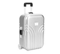 Halearo Mini Coffre à Bagages, Valise bébé, Jouet, Valise à roulettes en Plastique pour la Journée des Enfants (Argent)