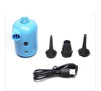 Halearo Pompe à Air électrique Portable, Légère et Gonflable, Alimentée par USB, pour Camping, Utilisation en Extérieur, Matériau PVC, 3 Adaptateurs de Buses (Bleue)