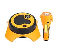 Halearo Pompe de Gonflage de Pneu de Voiture électrique 12 V avec Jeu de Torches, Gonflage Portable et Rapide, Idéale pour Les Situations d'urgence, Couleur Orange, 1 Ensemble