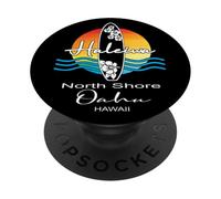 Haleiwa North Shore Oahu Hawaii Surfer Paradise Souvenir PopSockets PopGrip Adhésif
