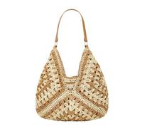 Halemet Sacs Hobo en paille pour femme - Sac à bandoulière vintage - Sac fourre-tout - Sac de plage - Vacances - Travail quotidien - Été, kaki, Taille unique