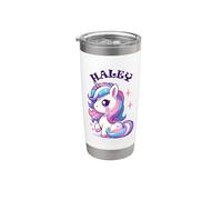Haley Adorable motif licorne pour fille Nom Haley Gobelet isotherme en acier inoxydable double paroi