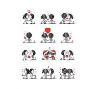 Half a Donkey Love Couples Grand torchon en Coton
