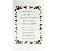 Half a Donkey Torchon de Noël en Coton Motif Houx et Lierre 48 x 79 cm