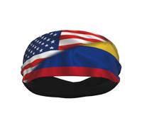 Half America Half Colombian Colombia Flag Bandeaux de sport pour hommes et femmes, bandeau d'entraînement évacuant l'humidité, bandeau anti-transpiration pour la course, le cyclisme, le football, le y