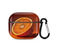 Half an Coque de protection intégrale pour écouteurs Bluetooth Orange Coque rigide résistante aux chocs Prend en charge le chargement sans fil avec porte-clés Cadeau personnalisé pour AirPods 3