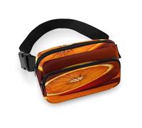 Half An Sac banane orange avec sangle réglable Sac banane tendance pour sports de plein air randonnée Blanc 20 x 13 cm