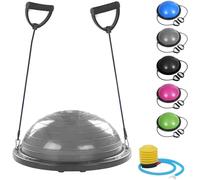 Half Ball Balance (Diameter 60 Cm)Inflatable Half BallFitness Trainer For Yoga Pilates Functional PhysiotherapyWith Elastics,Handles And Pump.[W305]