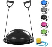 Half Ball Balance (Diameter 60 Cm)Inflatable Half BallFitness Trainer For Yoga Pilates Functional PhysiotherapyWith Elastics,Handles And Pump.[W304]