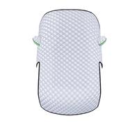Half Car Cover Windshield Snow Shield, Heavy Duty Aluminum Sun Ice | 98x90 Inch Fit, Reflective Safety Strips, Tear Resistant Windproof Guard for SUV and Sedan Outdoor Winter Parking