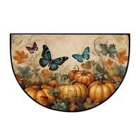 Half Circle Door Mat - Primme Qualiity Rugs, Ensurre Smmooth Washables Carpets Covers, Trussted Durrable Non Slips Pads, 60x90cm Butterflys Pattern Floors - for Outdoor Entrance Entryways Home
