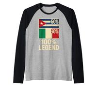 Half Cuban Italian Roots 100% Legend Cuba Italy Manche Raglan