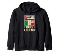 Half Cuban Italian Roots 100% Legend Cuba Italy Sweat à Capuche