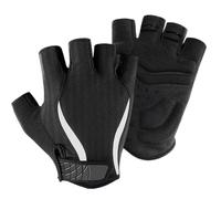 Half Finger Workout Mittens - 3D Segmented High Density Gel , Double Bar Tack Reinforced Finger Pull Loops, Night Visibility High Refractive Silver Strips, Multi Ventilation Moisture Wicking Mes