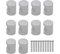 Half Forest Lot de 10 boutons cylindriques argentés avec vis, utilisés pour tiroirs, armoires, placards, commodes, chambres, cuisines