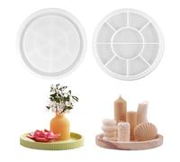 Half Forest Moule en Silicone Epoxy Moule Silicone Plateau Rond Antiadhésif, Facile À Démouler, pour sous-Verres Maison, Plateaux, Assiettes À Bijoux, Tapis De Bol, Bougeoirs, Etc