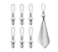 Half Forest Pince Torchon à Suspendre Attache Torchon Blanc Pinces à Serviettes Blanc Pour Cuisine,Salle De Bain,MéNage,Garder Au Sec Et Propre,Crochet Stable,Ne Se DéColore Pas,Ne Rouille Pas(6pc)
