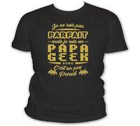 Half & Half Je Ne suis Pas Parfait mais Je suis Un Papa Geek Donc C'est Pareil O-Neck 100% Cotton Unisex T-Shirt XXL