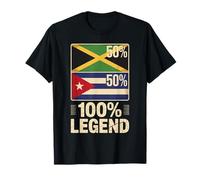 Half Jamaican Cuban Roots 100% Legend Cuba Jamaica T-Shirt