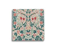 Half Moon Bay ACS John H. Dearle Dessous-de-Verre carré en céramique Motif botanique Blackthorn 10,2 cm Vert Sarcelle et Rouge