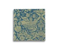 Half Moon Bay ACS William Morris Strawberry Thief Dessous de Verre carré en céramique Vert Sauge et Bleu 10,2 cm