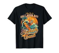 Half Moon Bay Californie Surf Skeleton Mavericks Beach Re T-Shirt