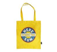 Half Moon Bay Here Comes The Sun The Beatles Sac d'épicerie réutilisable 100% coton recyclé Jaune vif 41,9 x 38,1 cm