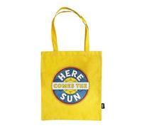 Half Moon Bay Here Comes The Sun - The Beatles - Sac d'épicerie réutilisable jaune vif 41,9 x 38,1 cm 100 % coton recyclé, Jaune soleil, 16.5 x 15 Inch