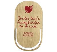 Half Moon Bay Love's Heavy Burden Do I Sink Shakespeare Roméo et Juliette Marque-page en alliage de zinc et émail Rouge et doré 11,1 x 4,3 cm