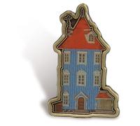 Half Moon Bay Moominvalley Moomin House Designed by Dennis Livson Pin's en alliage de zinc bleu et rouge et émail 3,8 cm, alliage de zinc et émail, sans pierre précieuse, 1.5 Inch, Alliage de zinc et