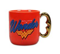 Half Moon Bay Mug Wonder Woman Rond 450ml BPA, plastique, métal Isolée Réutilisable Maison Contempo Logo Justice League