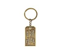 Half Moon Bay Porte-clés en métal avec ours Paddington - Étiquette de bagage dorée - Porte-clés de maison - Ours Paddington Cadeaux, Argenté., 4.5X4.5CM