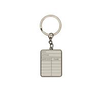 Half Moon Bay Porte-clés en métal - Pulteney Press (carte de bibliothèque), blanc, doré, 1,5 x 1,5 pouces, carte de bibliothèque