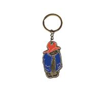 Half Moon Bay Porte-clés fantaisie pour clés ou sac à dos, 3,8 x 3,8 cm, alliage de zinc, ours Paddington emblématique, rouge/bleu, 1.5 x 1.5 Inch