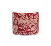 Half Moon Bay William Morris Strawberry Thief Pot de Fleurs sur Pied en céramique Rouge Framboise 10 x 10 cm