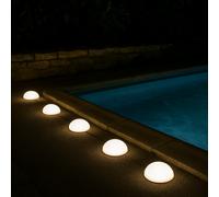 Lumisky Demi-boules solaires à piquer HALF MOON LED blanc Ø15 cm 5 pièces