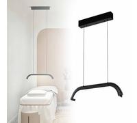 Half-Moon Nail Light, LED Pendant Lights, Lash Light for Eyelash Tech, Aluminum & PVC, 48W Brightness Adjustable Manicure Lamp (Height: 0-2000mm)(Black)
