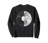 Half Moon Vinyl Record Design - Music Lover Lunar Graphic Sweatshirt