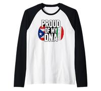 Half Puerto Rican Italian Proud of My DNA Puerto Rico Italy Manche Raglan