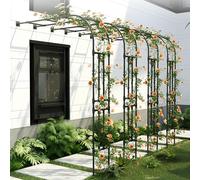 Half Sided Metal Garden Arch - Rose Climbing Plant Support Half Round Pergola for Indoor/Outdoor Use Easy Assembly Ideal for Garden Lawn and Patio Decor.