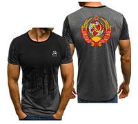 Half Sleeve De Course À Pied for CCCP Print pour Homme De Sport Dry Fit Polo Shirts De Sport À Col Rond Et Manches Courtes Évacuant L'humidité-Gray||XX_l