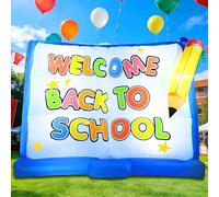 Halfjuly Décorations gonflables de 2,4 m pour la rentrée scolaire, grand livre et crayon gonflable avec lumières LED, accessoire photo d'extérieur pour le premier jour d'école, jardin d'enfants, fête