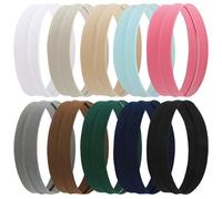 Halinuia 10 Pcs Bandeau Cheveux Femme Homme Elastique Cheveux Bandeau de Sport Antidérapant Headband pour Jogging, Yoga, Fitness, Exercice, Sportif, Cyclisme, Vélo