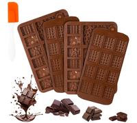 Halinuia 4 Pièces Moule Chocolat avec Grattoir Antiadhésifs Moule Silicone Tablette de Chocolat Moules à Chocolat Break-Apart Moules à Chocolat Moule Tablette de Chocolat pour DIY Faits Maison