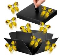 Halinuia Boite Surprise Papillon Explosion Box, 14,2 x 14,2 x 12,4 cm, Noir Boite Pop up Surprise Anniversaire, DIY Boîte Cadeau Papillons pour Les Amis et La Famille