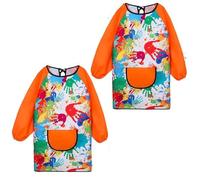 Halinuia Tablier Peinture Enfant,2 Pièces Imperméable Blouse Peinture Enfant 3-8 ans, Manches Longues Avec Poches Pour L'école Activités Peinture Cuisine Coloriage