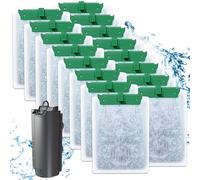 Haliya Lot de 16 tampons filtrants compatibles avec les filtres Tetra EasyCrystal 250/300 et Repto DecoFilter, avec coton haute densité et charbon actif, accessoires de filtre d'aquarium pour eau