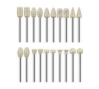 Haliya Lot de 20 fraises diamantées grain 60, tige de 3 mm, pour Dremel