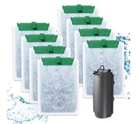 Haliya Lot de 8 tampons filtrants de rechange compatibles avec les filtres Tetra EasyCrystal 250/300 & Repto DecoFilter avec coton haute densité et charbon actif, structure à 3 couches, accessoires de
